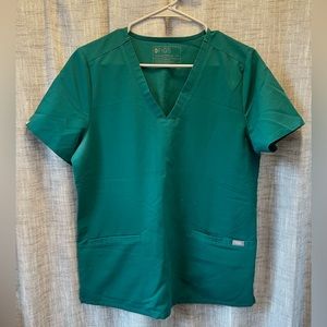 Hunter green fig scrub top